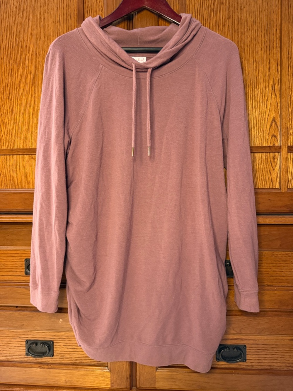 Isabel Maternity by Ingrid & Isabel Mauve Hooded Maternity Sweatshirt Cowl Neck